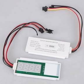 12V Touch Sensor Switch,For Smart Mirror With Clock Temperature Display, Stepless Dimming Color Adjustable, Max Load 5A 60W DC Input,For Bathroom Vanity Lighting Control Unit(Double)