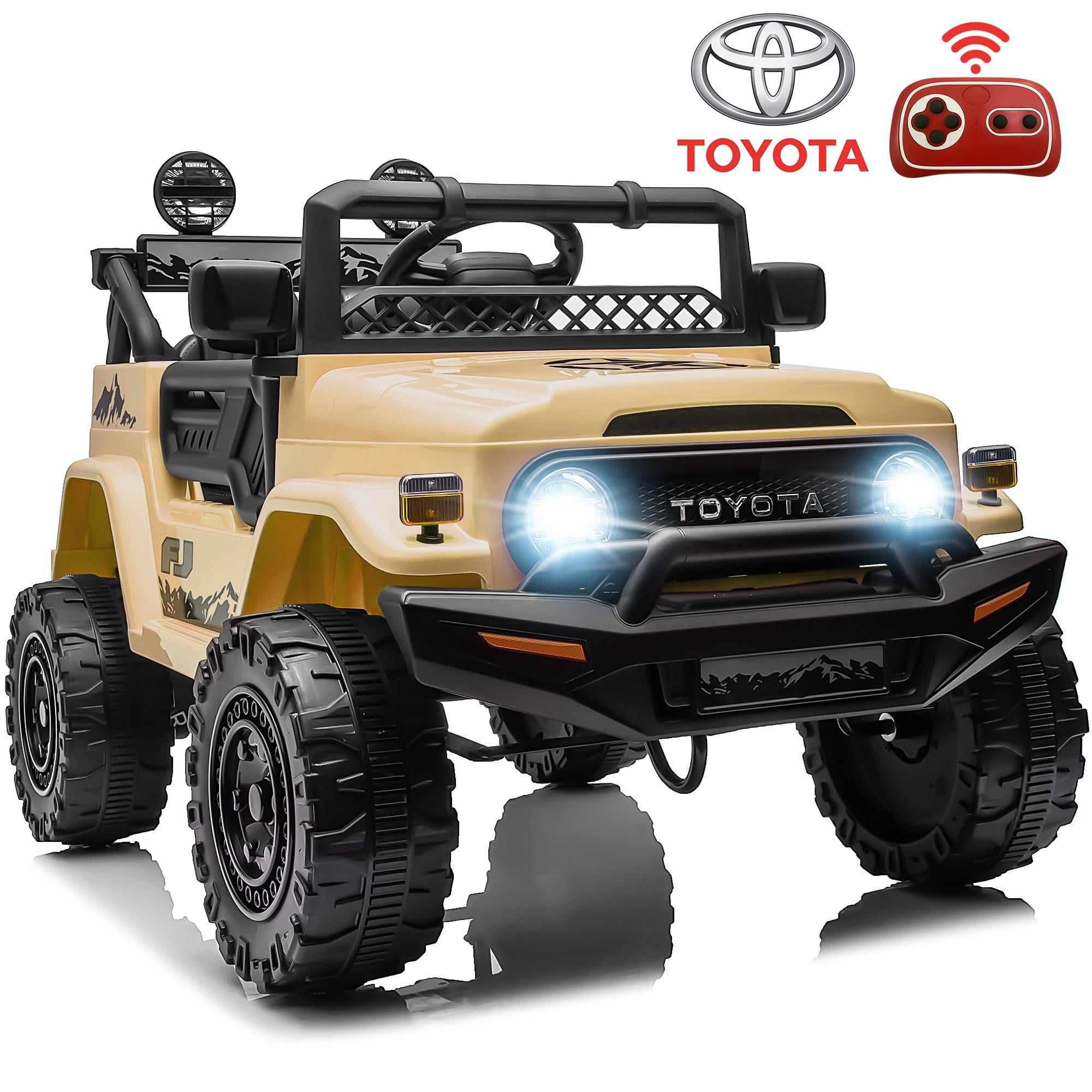 12V Toyota FJ Cruiser Kids Ride-On Car with Remote, Music Player, LED ...