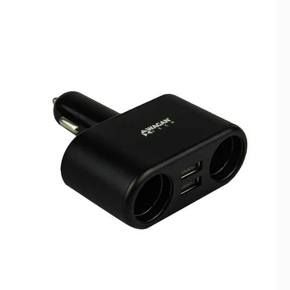 12V Travel Car Charger 2 DC 2 USB Adapter