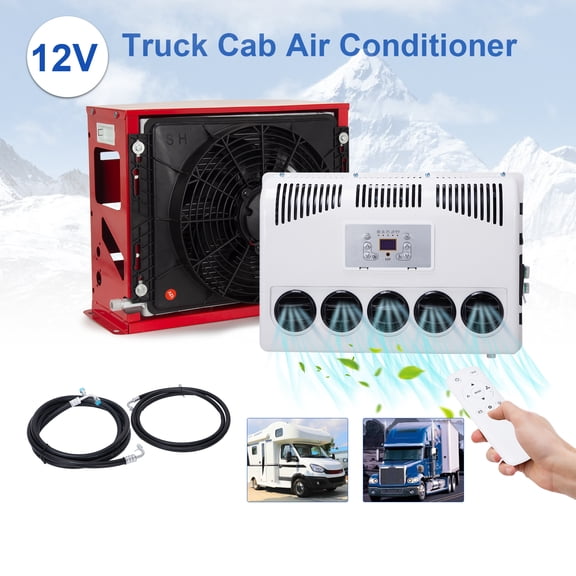 12V Truck Cab Air Conditioner 11000 BTU Split AC for Semi Trucks Bus RV Caravan