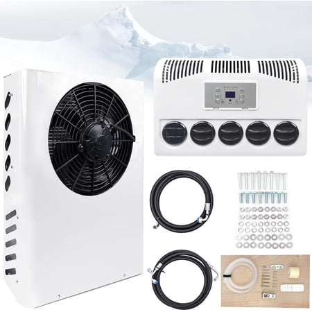 12V Truck Cab Air Conditioner Split ac Kit Universal 12 Volts Electric A/C Unit Backpack for RV Semi Bus Trucks Camper Caravan