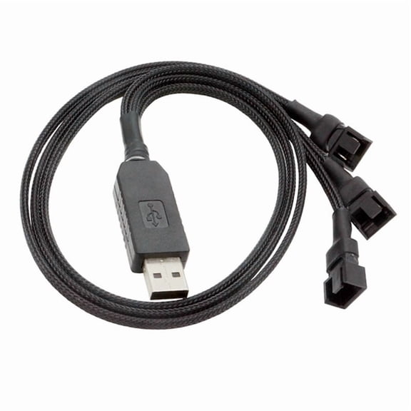 12V USB Fan Power Adapter Cable 1 to 3 Step-Up Power Adapter Cable for 4-Pin PC Cooling Fans
