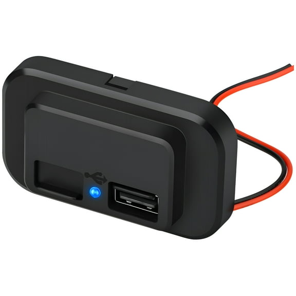 12V USB Outlet Automotive USB Port Panel Mount 12V USB Charger Multi Port Switch Panel Car Charger Socket Power Dual Port 12V 24V Quick Car Charger for Cars Bus ATV RV Boat Truck, 3.1A (2 Pack)