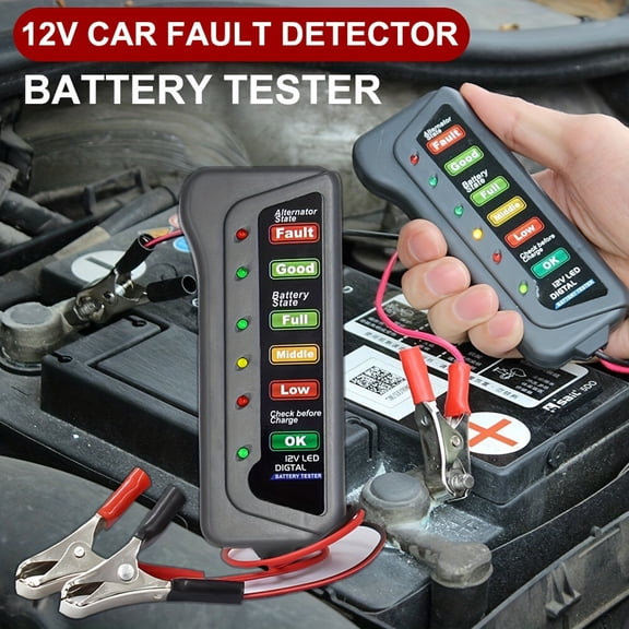 12V Universal Car Motorcycle Tester Fault Detector Battery Tester Digital Alternator Tester Car Diagnostic Tool Auto Repair