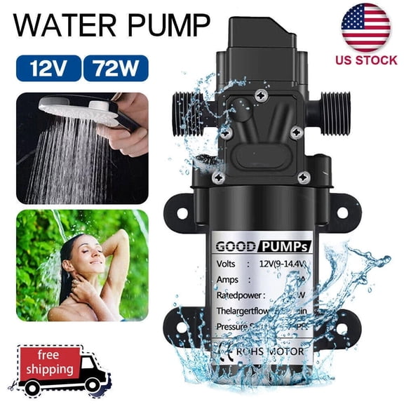 12V Water Pump 130PSI Self Priming High Pressure Diaphragm Pump with Auto Switch for RVs, Boats, and Outdoor Use