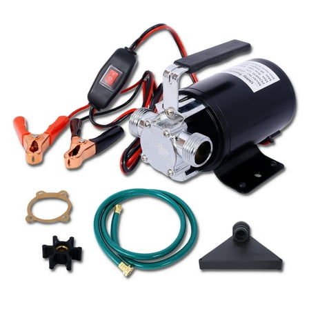 12V Water Pump, 330GPH Portable Electric Utility Pump - Sump, Transfer, Aquarium, Waterbed - with Hose Kit