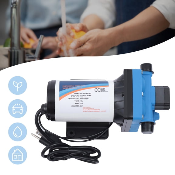 275W 12 Volt 5.0 GPM Marine Water Pump 110V 55PSI High Pressure RV/Boat/Marine