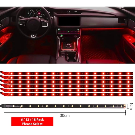 12V Waterproof LED Strip Lights, 6/12/18 Pack DC 12V Ultra Bright 150 LEDs Car Underbody Light, IP68 Flexible Mini LED Light Strips for Car Interior Exterior, Motorcycle, Truck, Boat, Home Decor