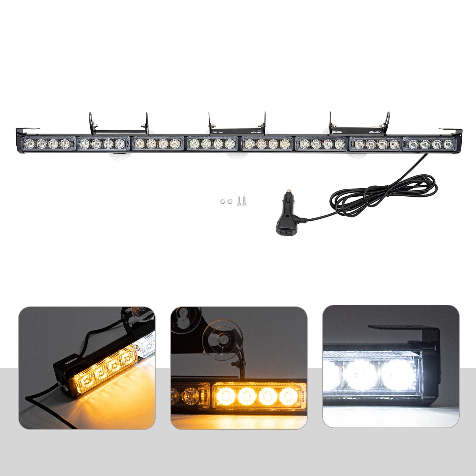 12V Waterproof LED Strobe Light Bar Car Truck Rooftop Flash Emergency