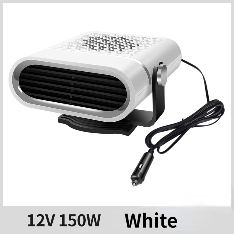 12V White-Portable Auto Heater, Defroster, Anti-Fog, 360 Degree Heavy Duty ABS Heating Fan, Car Accessories, Trucks, 1000W