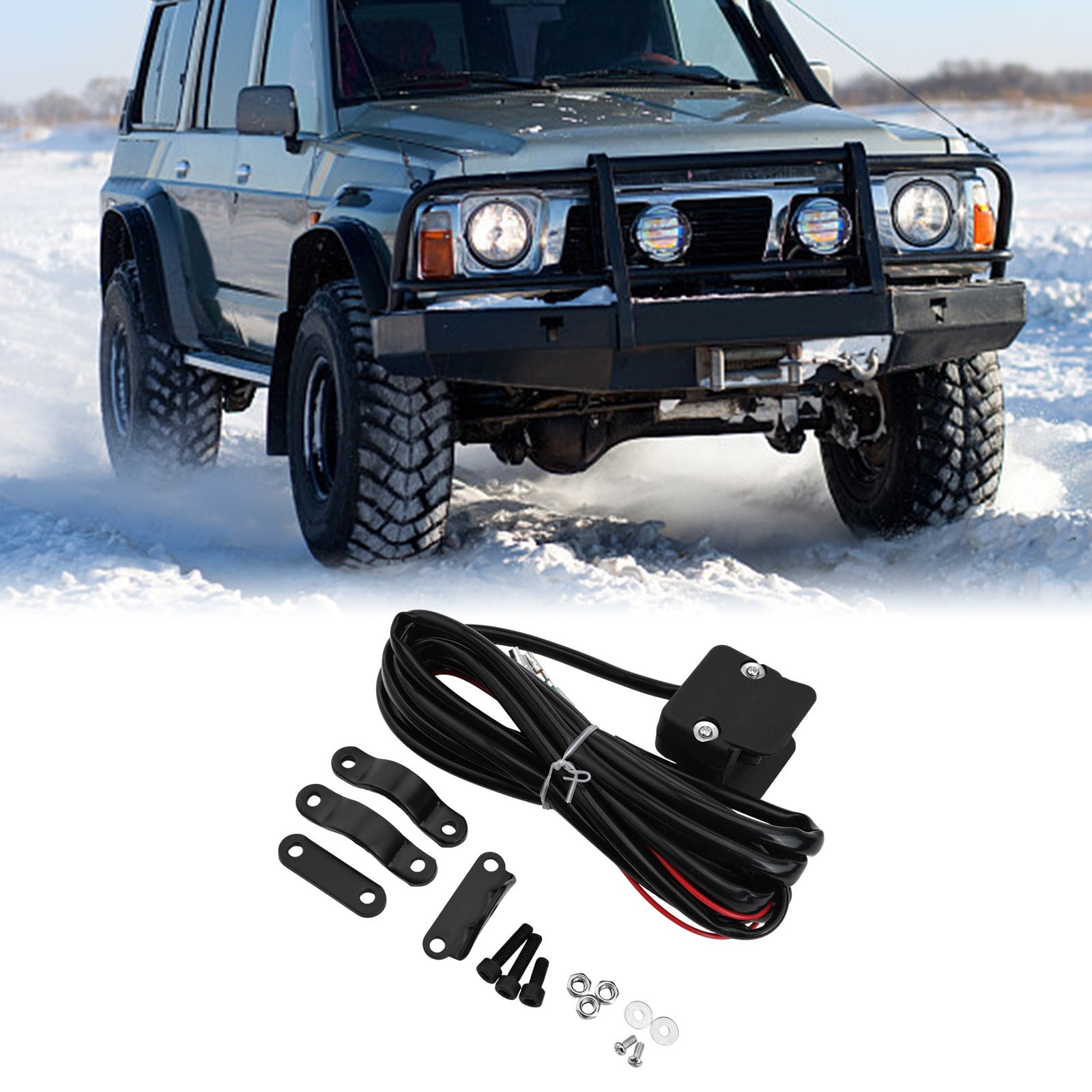 12V Winch Rocker Thumb Switch with Bracket Handlebar Control Line Kit for Atv