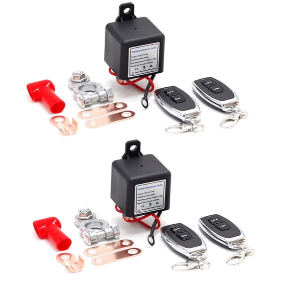 12V Wireless Remote Battery Disconnect Switch - Remote Start Warm-Up/Cool-Down, Anti-Theft Relay with DIY Installation for Cars, Trucks, RVs & Vehicles