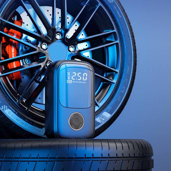 12V Wireless Tire Inflator Pump with Auto Shut-Off, Digital Pressure Display and 4 Inflation Modes for Car Bike Motorcycle Ball, Compact Air Compressor with Power Bank Function