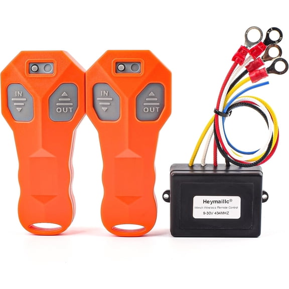 12V Wireless Winch Remote Control 2 Pack - 100FT Universal 5 Wire Controller Winch Remote with Dual Manual Matching Transmitter Kit for Truck, ATV, Car,Jeep,SUV Winch Wireless System