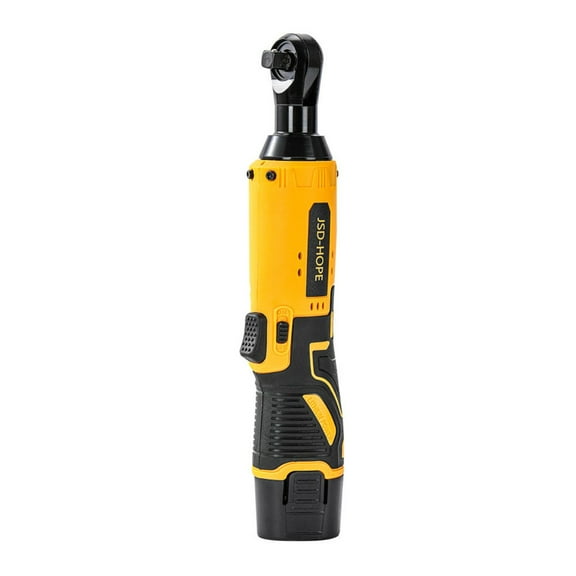 12V Yellow Cordless Electric Ratchet Wrench-90-Degree Right-Angle Lithium-Ion Ratchet Tool for Rapid Stage Truss Assembly, with Quick-Release Mechanism&LED Light (Ultimate Truss Master Kit)