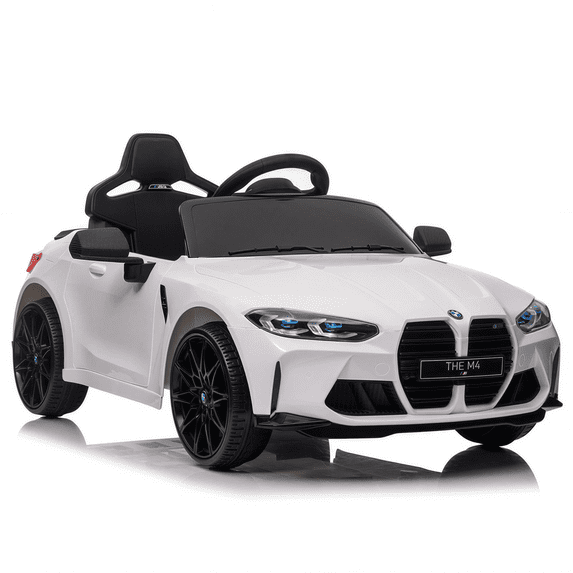12V kids ride on car、parental remote control、3 speeds、LED lights、Bluetooth、USB、white