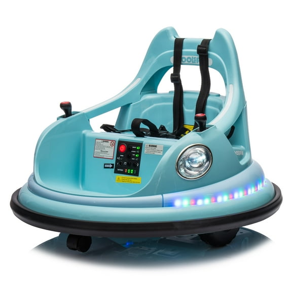 12V ride on bumper car for kids,electric car for kids,1.5-5 Years Old,W/Remote Control, LED Lights, Bluetooth & 360 Degree Spin, Vehicle body with anti-collision padding Five-point Safety Belt,2wd