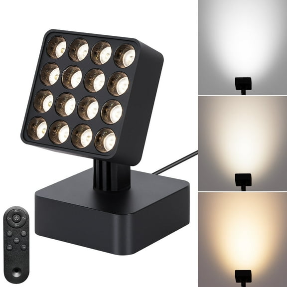 12V LED indoor plant spotlight, adjustable angle floor lamp with remote dimming, suitable for dark corners, living rooms, sofas, indoor plants, walls, artworks (1 pack)