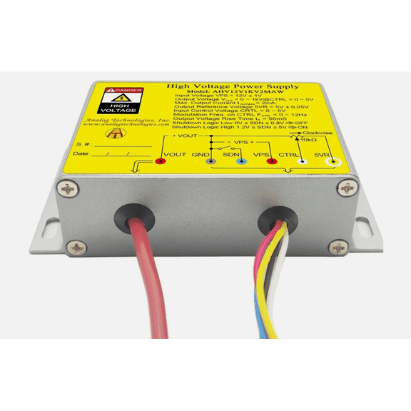 12V to 1000V DC-DC High Voltage Power Supply, 2mA, 0-5V Analog Control, Linear Regulation (AHV12V1KV2MAW)