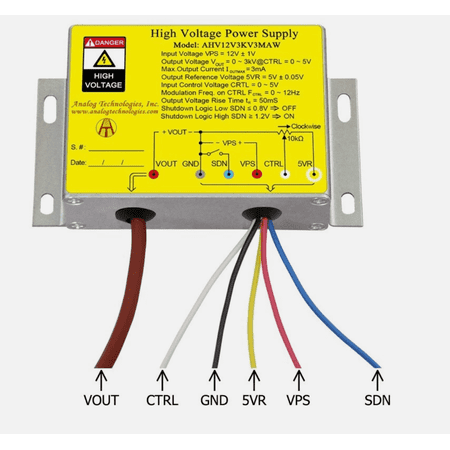 12V to 3000V DC-DC High Voltage Power Supply, 3mA, Analog Control (AHV12V3KV3MAW)