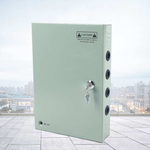12VDC 18CH 30A Modern Light Grey Security Camera Power Supply Box Distribution for CCTV DVR System