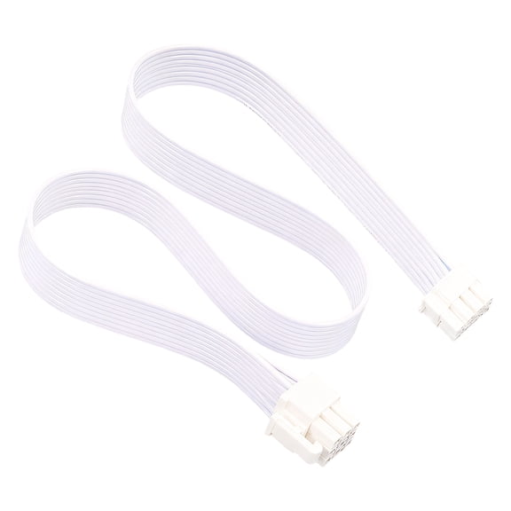 12VHPWR To 8Pin PCIe Power Cable 60cm Flat PVC Cord Black White For GPU Graphics Card