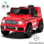12Volt 1 Seater Mercedes-Benz G63 Licensed Powered Ride on Car with Remote Control, Gift for Kids Aged 2~4 Years -Red