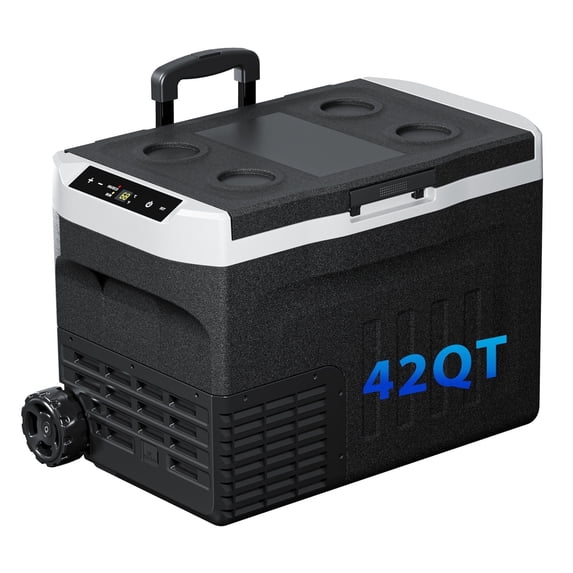Dimedeal 12 Volt Car Refrigerator 42QT Portable Cooler -4℉-68℉, Compressor Fridge 12V/24V DC & 110-240V AC, Electric Cooler for Truck, RV, Camper, SUV, Travel, Camping & Road Trips