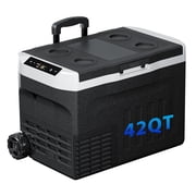 Dimedeal 12 Volt Car Refrigerator 42QT Portable Cooler -4 -68 , Compressor Fridge 12V/24V DC & 110-240V AC, Electric Cooler for Truck, RV, Camper, SUV, Travel, Camping & Road Trips
