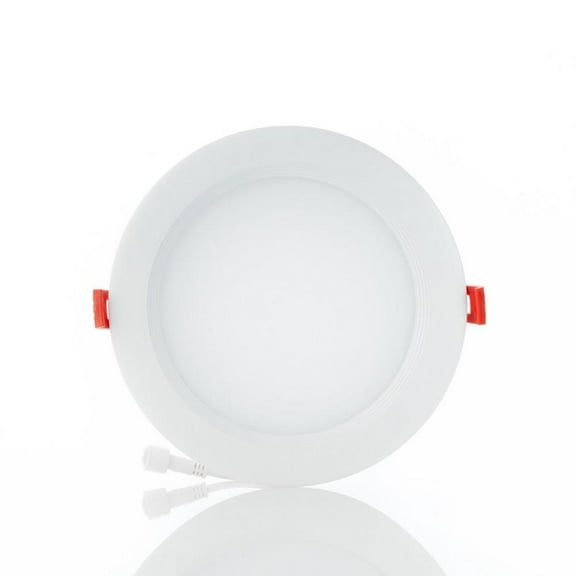 12W 1 Led 6 inch Slim Round Regressed Downlight (Set Of 4) in Contemporary Style-1.25 inches Tall and 6.88 inches Wide-White Finish Bailey Street Home
