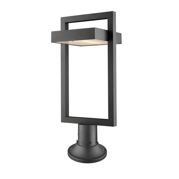 12W 1 Led Outdoor Pier Mount Lantern In Contemporary Style 10.5 Inches Wide By 23.75 Inches High-Black Finish Z-Lite 566Phbr-553Pm-Bk-Led