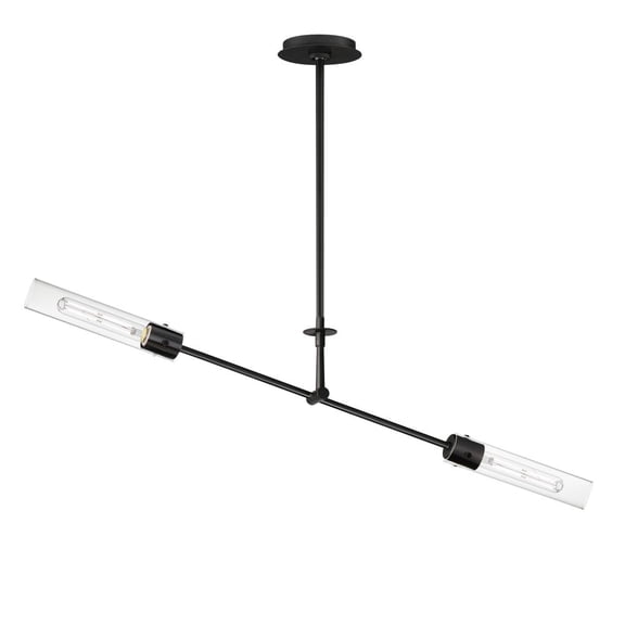 12W 2 Led Linear Pendant-7.75 Inches Tall And 42 Inches Wide-Black Finish Maxim Lighting 26372Clbk