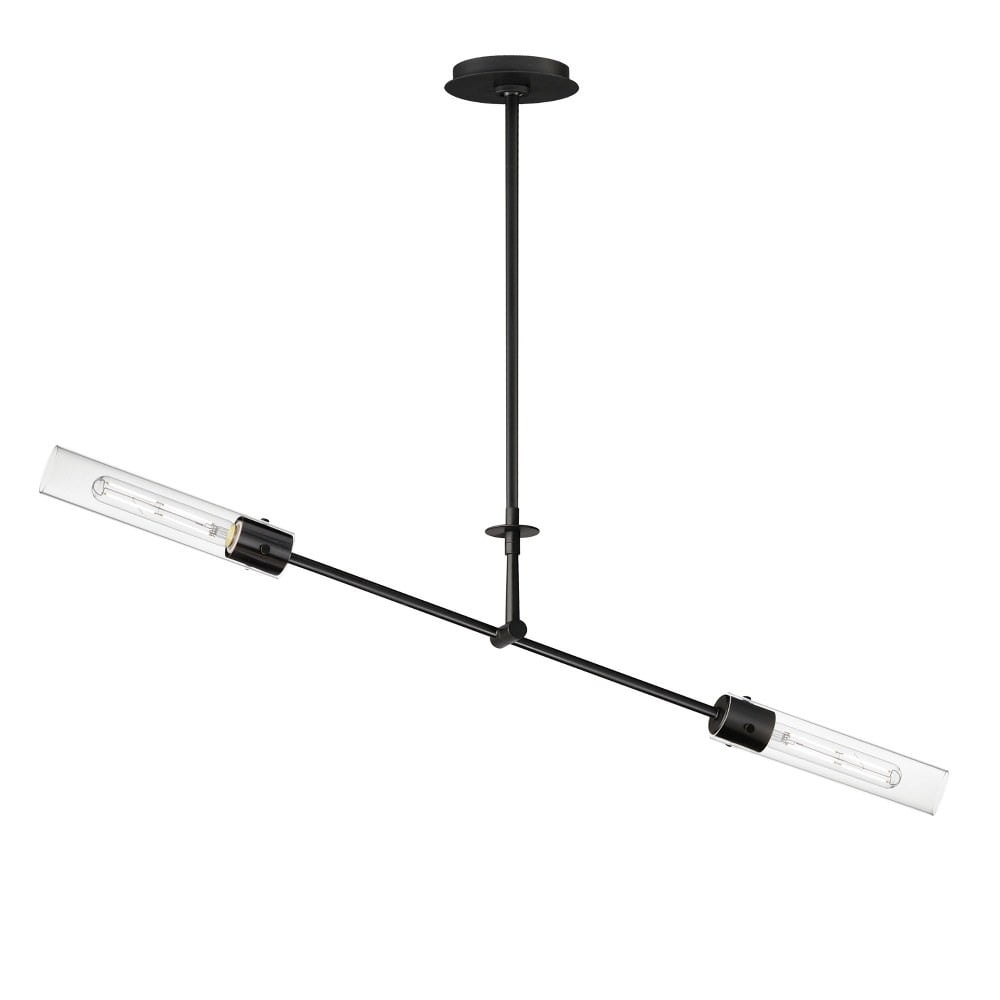 Equilibrium Black Glass LED 2-Light Island Pendant