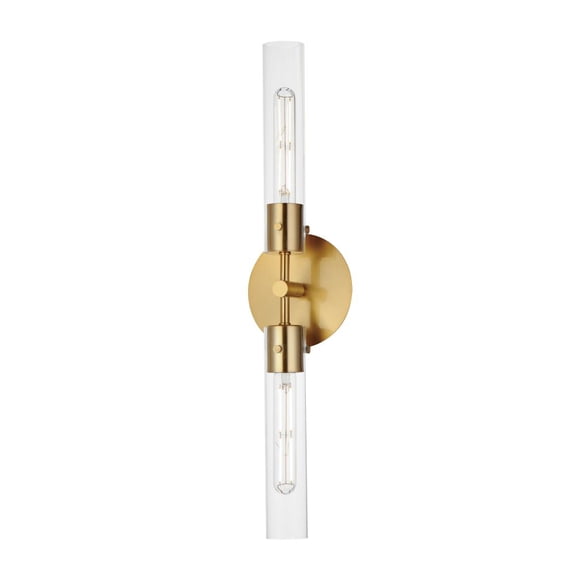 26370CLNAB Maxim Lighting Equilibrium - 12W 2 LED Wall Sconce-25 Inches Tall and 6 Inches Wide-Natural Aged Brass Finish
