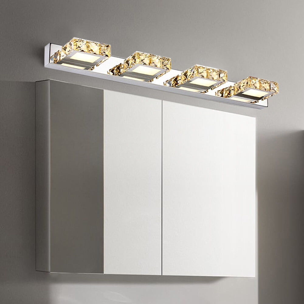 12W 24.4*1.96*4.33in K9 Crystal LED Light Over Mirror Modern Bathroom Mirror Light Fixtures Bathrooms Bedrooms