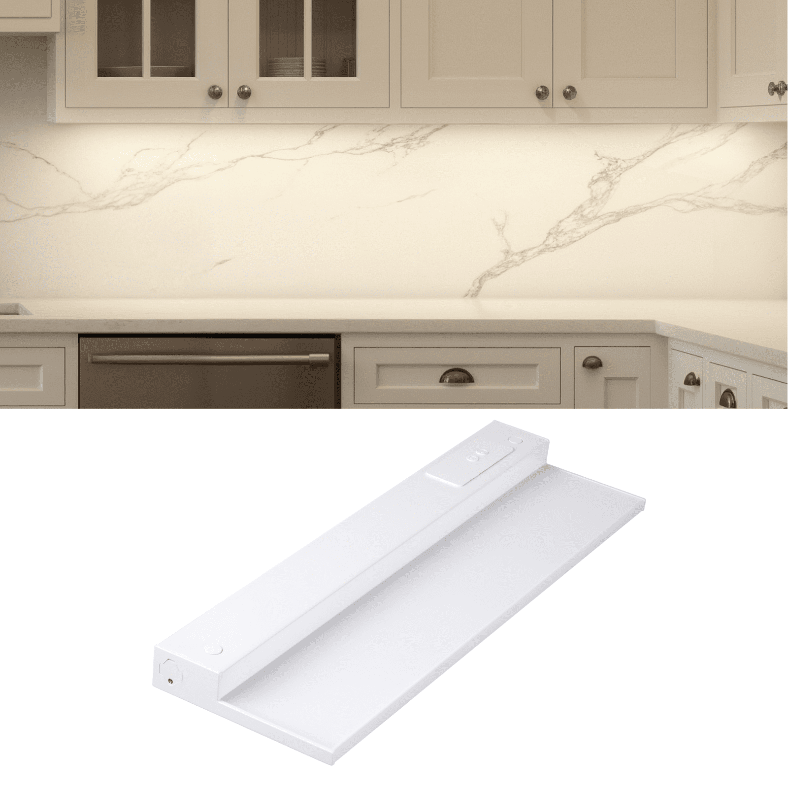 12W 5CCT LED Under Cabinet Lighting Fits 18-Inch Cabinets, Hardwired & Plug-In, 120V Ultra-Slim Linkable Dimmable Under Counter Lights, 2700K/3000K/35000K/4000K/5000K Selectable