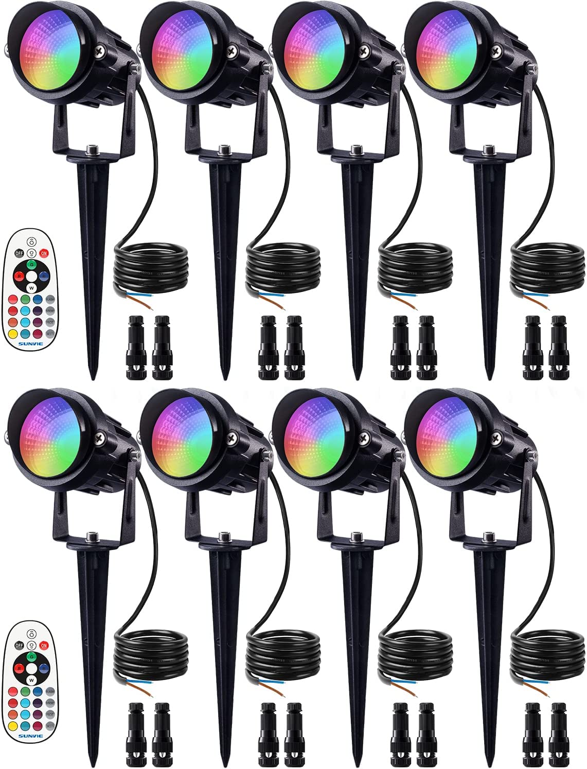 12W Color Changing Landscape Lights Low Voltage LED Landscape Lighting