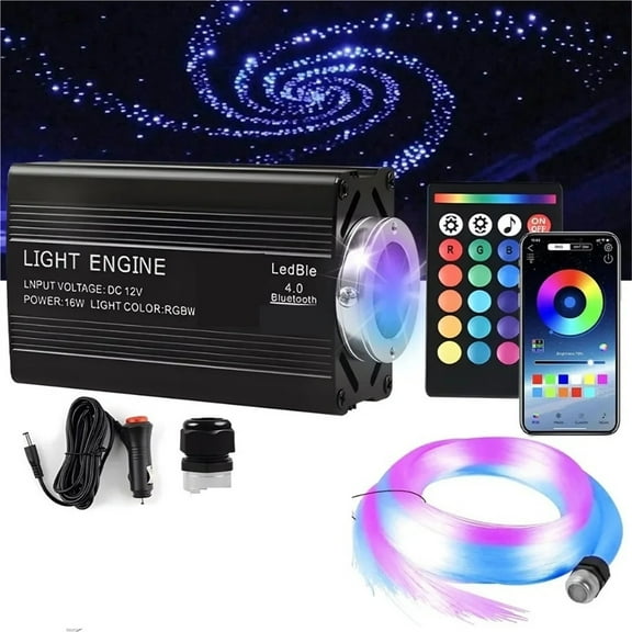 12W Home Car Roof Star Light 500/1000Pcs Fiber Optic Headliner Kit Led Atmosphere Light With RGB Meteor Music APP Control ,Safe to Use