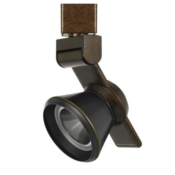 12W Integrated Cone Head LED Metal Track Fixture, Bronze and Black