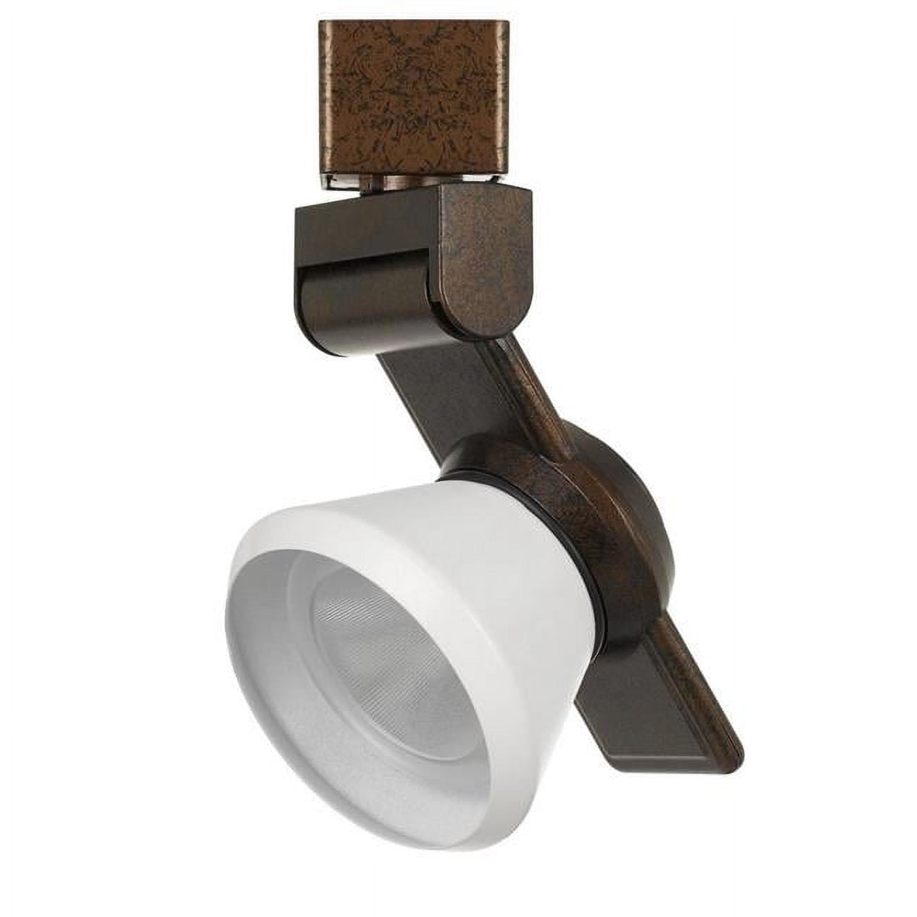 Led Metal 12W Integrated LED Metal Track Fixture with Cone Head, Bronze & White ...