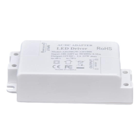 12W LED Transformer, Universal AC Input , Ideal for Cabinet, Showcase DIY LED Lights