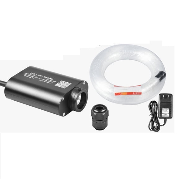 12W RGBW Bluetooth App/Remote/Voice Control LED Light Source Engine With End Glow Cable Optical Fiber Lighting ,Safe to Use