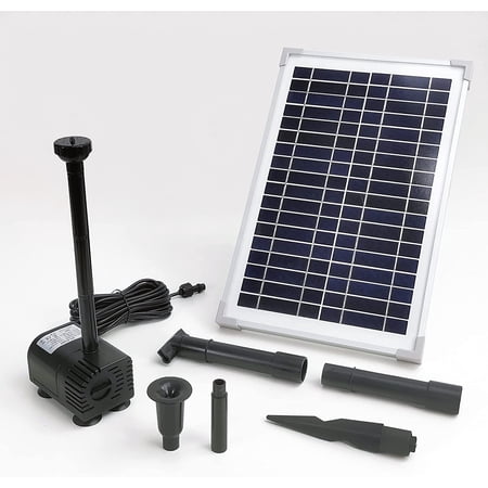 12W Solar Water Pump KIT: DC Dry-Run Protection Solar Water Pump 185 GpH with 18V 12W Solar Panel for Fountain, Fish Pond, and Aquarium (No Backup Battery)