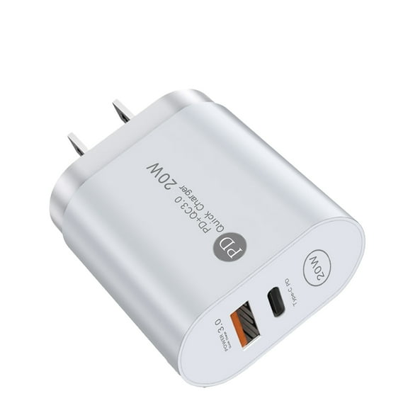 12W USB C Fast Charger Dual Port PD Powered Wall Charger Stand Lightweight Portable Multiple Outputs