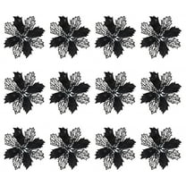 12X 16Cm Christmas Poinsettia Glitter Flower Hanging Xmas Party Tree Decoration