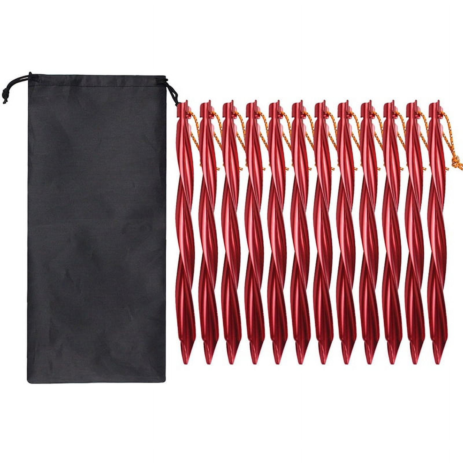 12X 25cm Outdoor Tent Pegs Ground Nails with Storage Bag Windproof Nails Camping Accessories Tent Fasteni