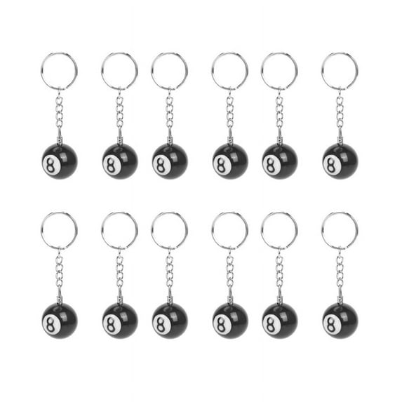12X Billiard Key Chain Key Ring Happy No. 8