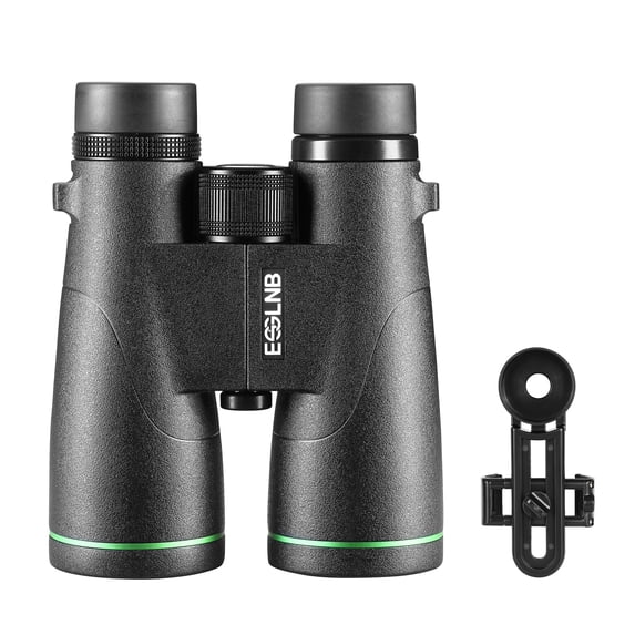12X Binoculars 50mm FMC Lens Bak4 Prism HD Vision with Mobile Hilder Waterproof