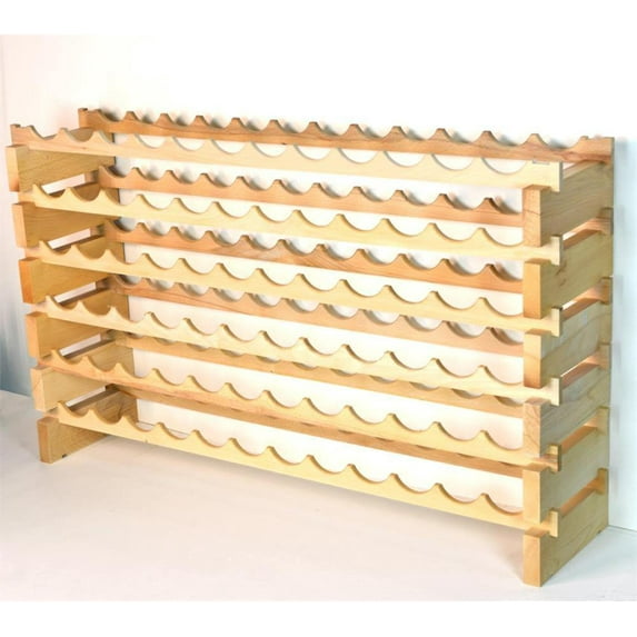 12X Bottles Beech Hardwood Modular Wine Rack Stackable (12 Bottles per Row)