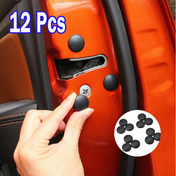 12X Car Interior Door Lock Screw Protector Cover Cap Trim Universal Accessories